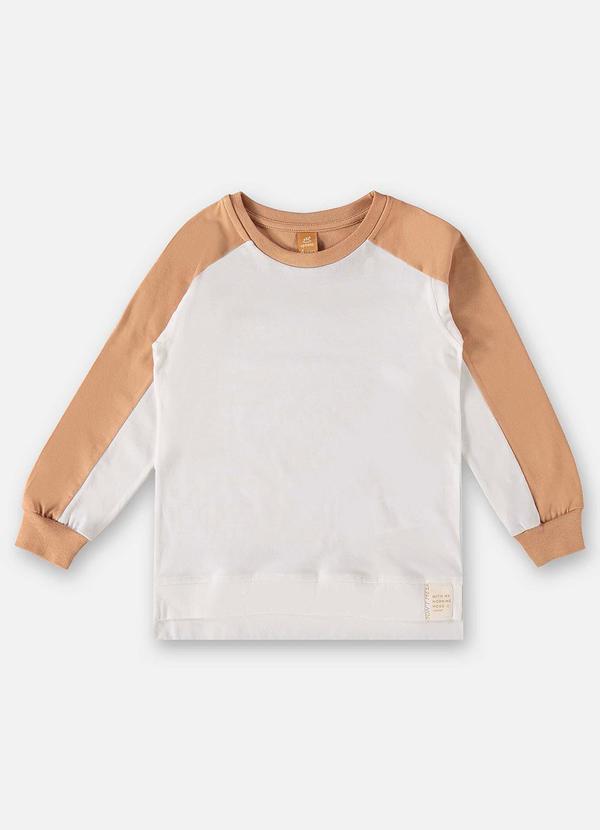 Up Baby - Camiseta Raglan Infantil Menino Off White 3