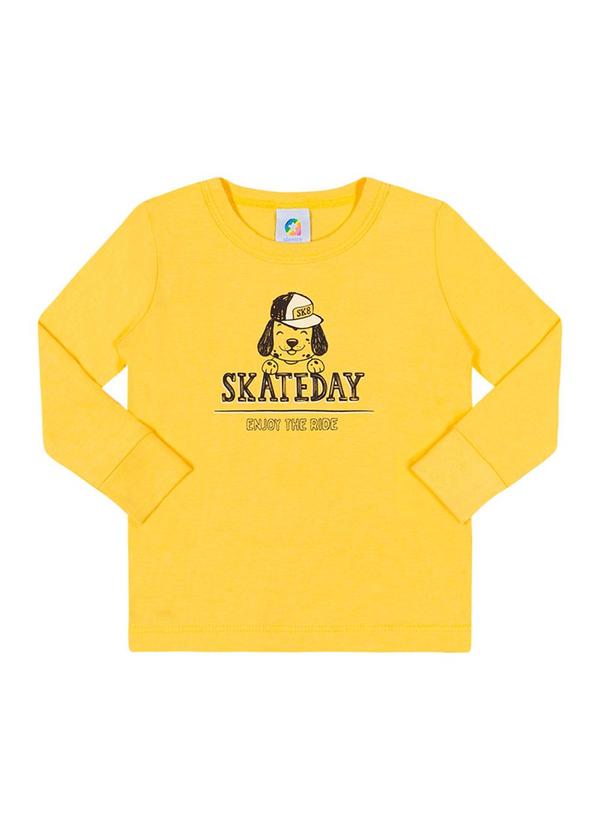 Alenice - Camiseta Skateday Menino Amarelo 1
