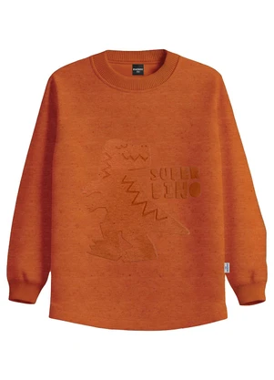 Malwee Kids - Camiseta Super Dino em Botonê Laranja - MALWEE KIDS