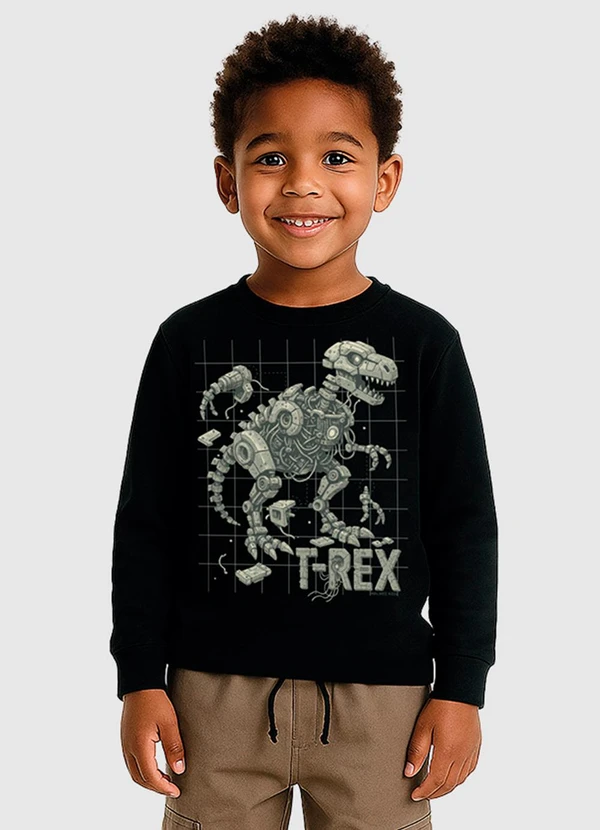 Malwee Kids - Camiseta T-Rex em Malha Preto