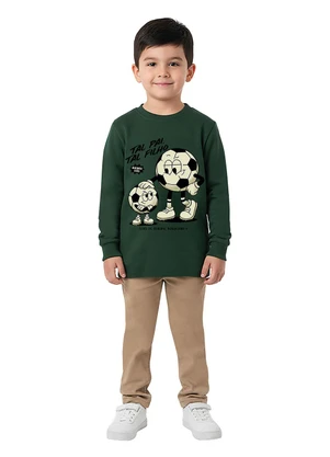 Malwee Kids - Camiseta Tal Pai Tal Filho em Malha Verde Escuro - MALWEE KIDS