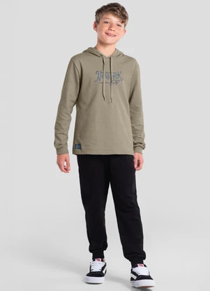 Brandili - Camiseta Teen Menino com Bordado Marrom - BRANDILI