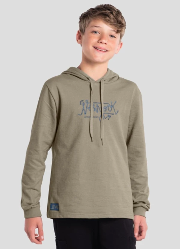 Brandili - Camiseta Teen Menino com Bordado Marrom