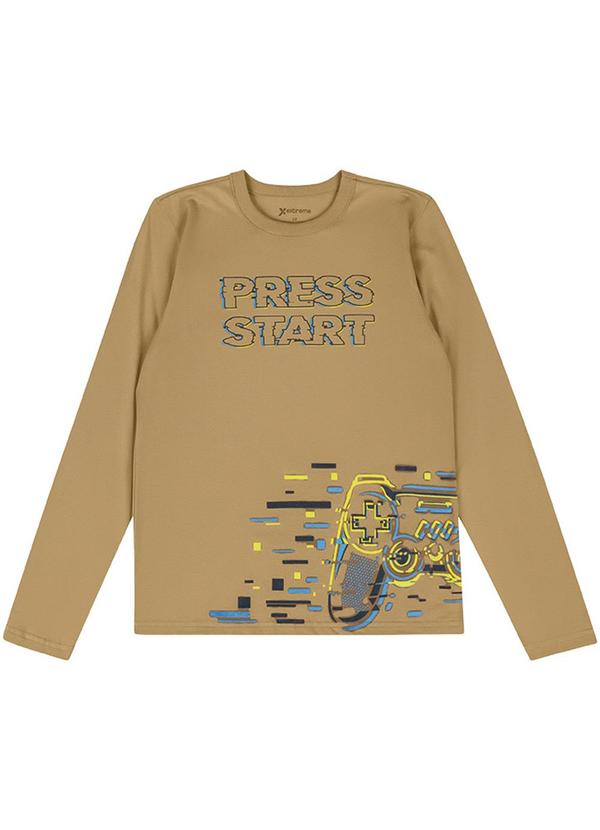Extreme - Camiseta Teen Menino de Vídeo Game Marrom
