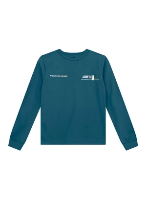 Brandili - Camiseta Teen Menino em Moletinho Azul - BRANDILI