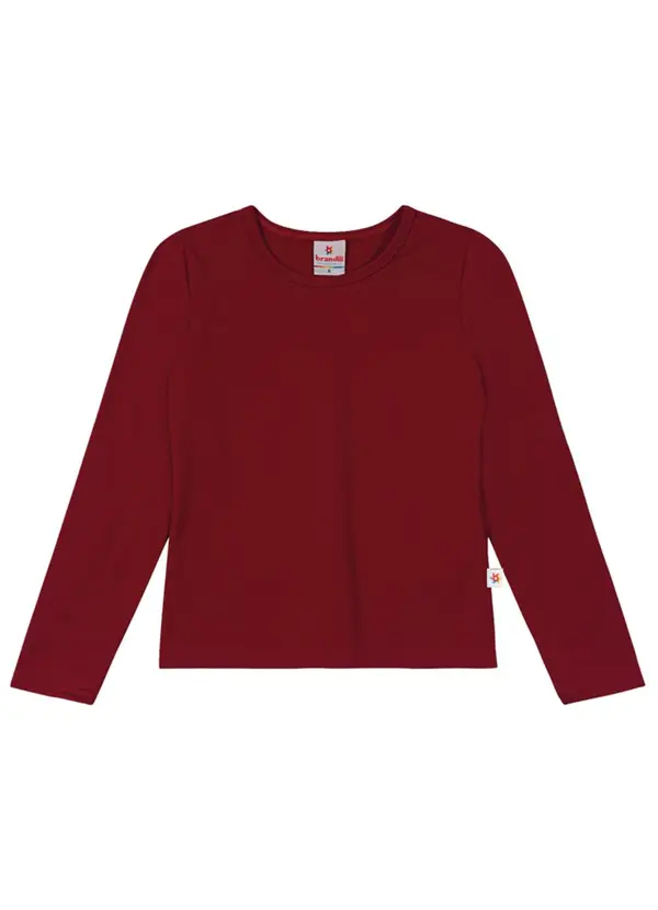 Brandili - Camiseta Térmica Infantil Unissex Leve Bordo