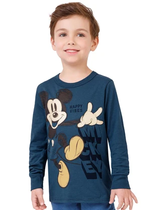 Malwee Kids - Camiseta Tradicional Mickey Mouse® Azul - MALWEE KIDS