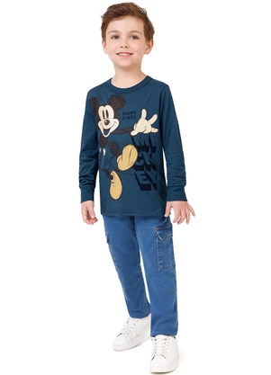 Malwee Kids - Camiseta Tradicional Mickey Mouse® Azul - MALWEE KIDS