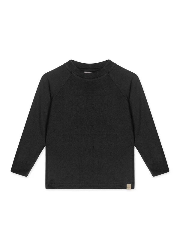 Marisol - Camiseta Tricot Manga Longa Infantil Preto