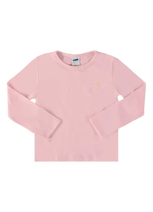 Marlan - Camiseta Unissex Manga Longa Suedine Lisa Rosa - MARLAN