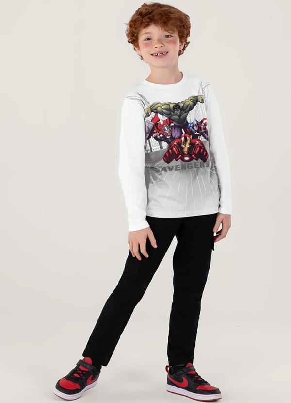 Brandili - Camiseta Vingadores Infantil Unissex Branco 2