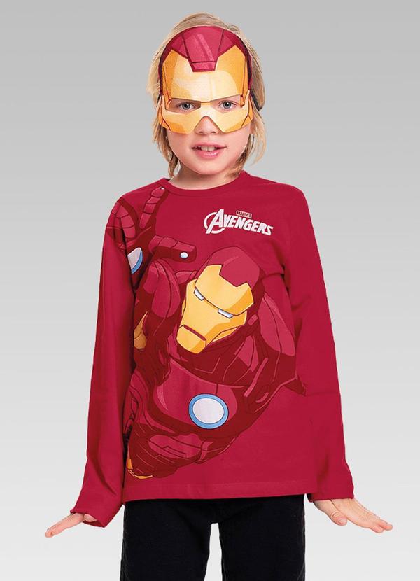 Fakini Kids - Camisetacom Máscara Avengers Disney Vermelho 1