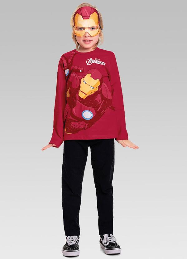 Fakini Kids - Camisetacom Máscara Avengers Disney Vermelho 2