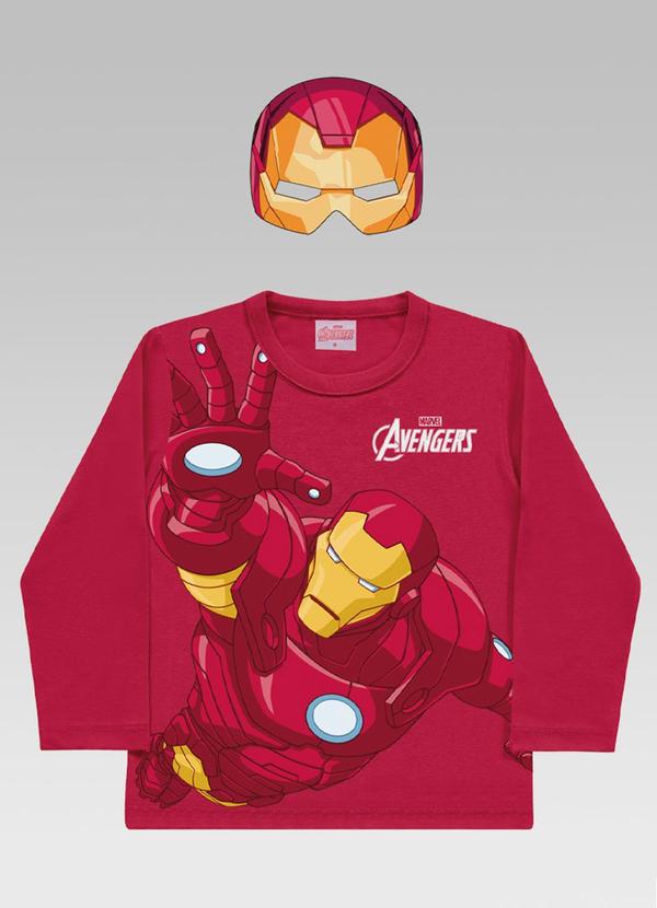 Fakini Kids - Camisetacom Máscara Avengers Disney Vermelho 3