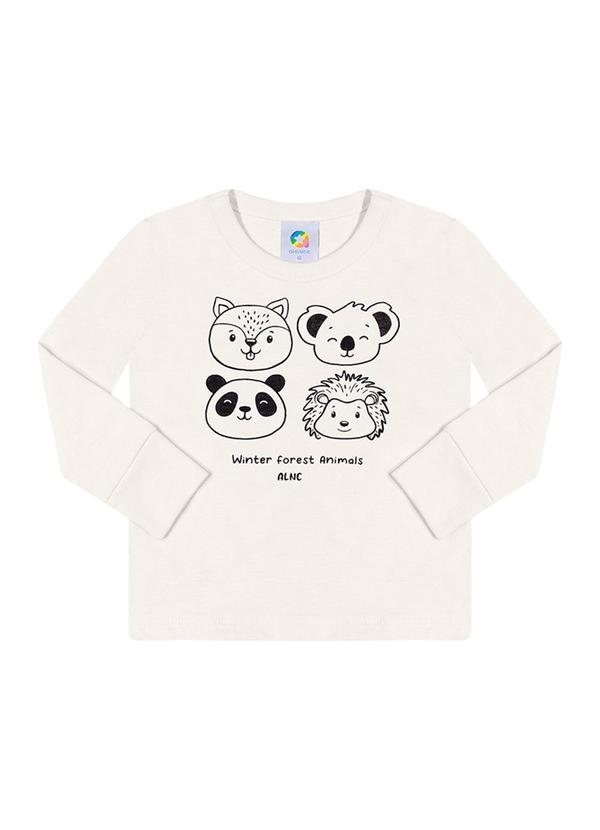 Alenice - Camisetas Animais da Floresta Menino Branco