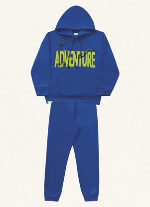 Fakini Kids - Conjunto Blusão C/Capuz e Calça Azul - FAKINI KIDS