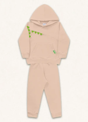 Fakini Kids - Conjunto Blusão C/Capuz e Calça Bege - FAKINI KIDS