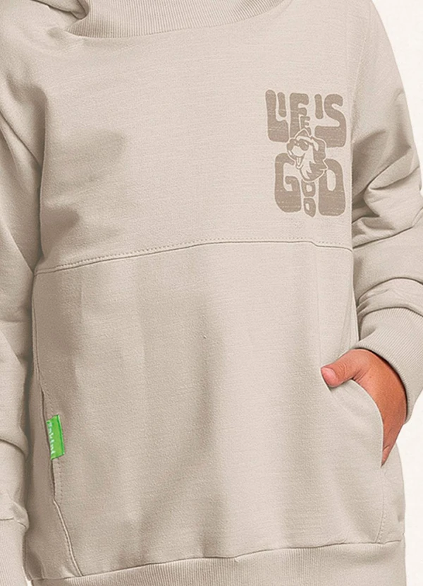 Fakini Kids - Conjunto Blusão C/Capuz e Calça Bege 6