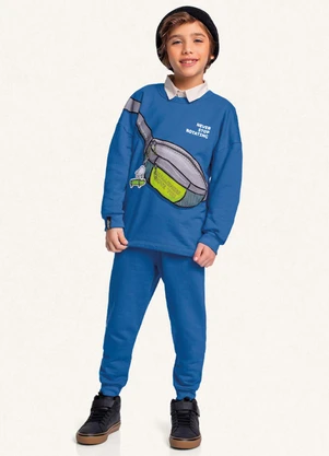 Fakini Kids - Conjunto Blusão e Calça Azul - FAKINI KIDS