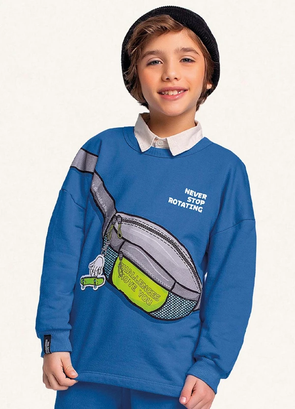 Fakini Kids - Conjunto Blusão e Calça Azul 3