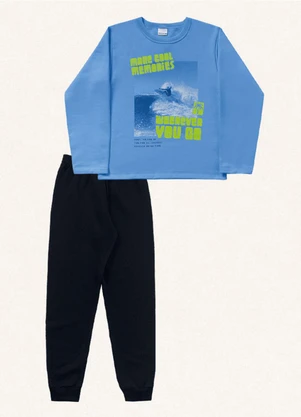 Fakini Kids - Conjunto Blusão e Calça Azul - FAKINI KIDS