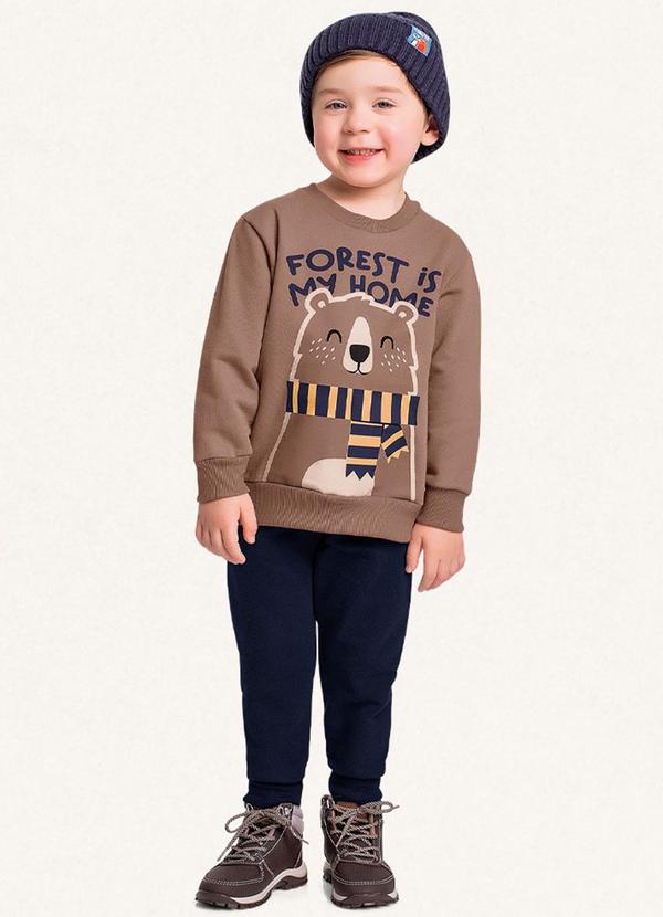 Fakini Kids - Conjunto Blusão e Calça Bege