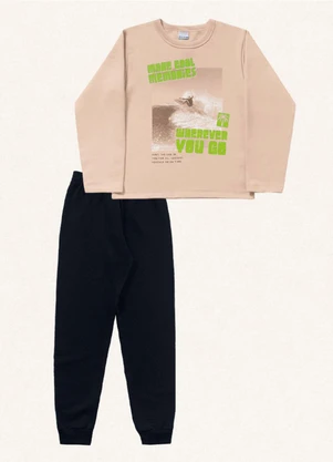 Fakini Kids - Conjunto Blusão e Calça Bege - FAKINI KIDS