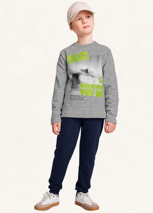 Fakini Kids - Conjunto Blusão e Calça Cinza - FAKINI KIDS