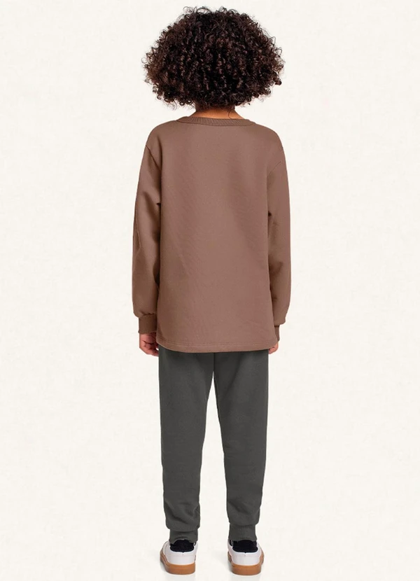 Fakini Kids - Conjunto Blusão e Calça Marrom 2