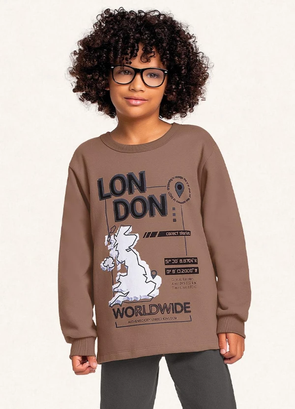 Fakini Kids - Conjunto Blusão e Calça Marrom 3