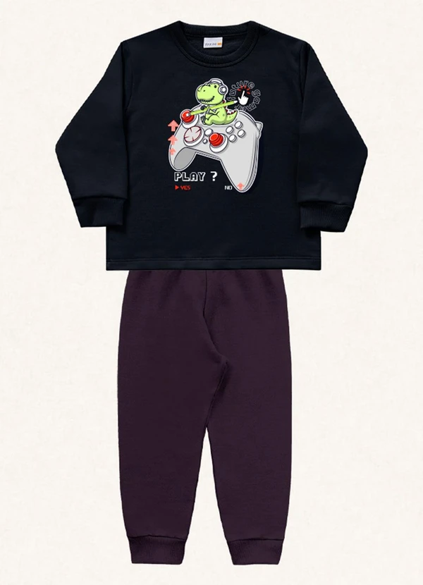 Fakini Kids - Conjunto Blusão e Calça Preto