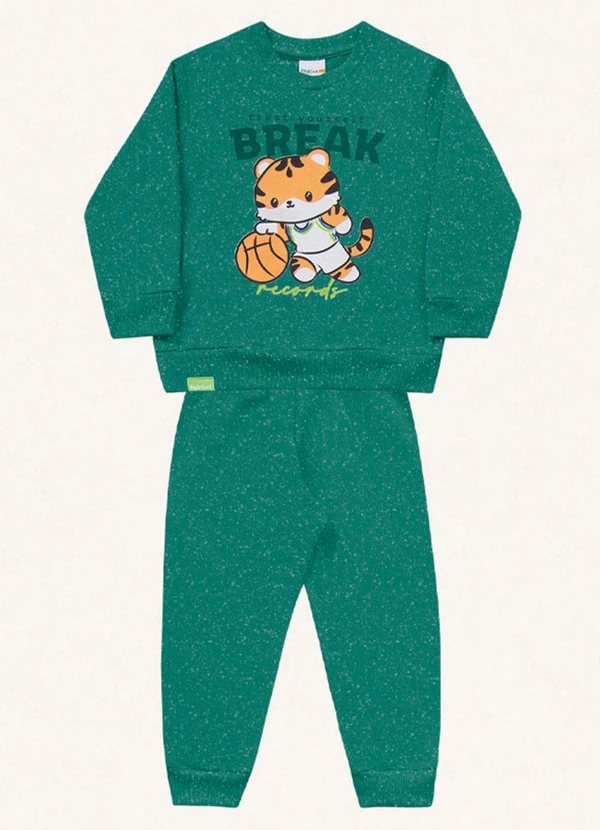 Fakini Kids - Conjunto Blusão e Calça Verde