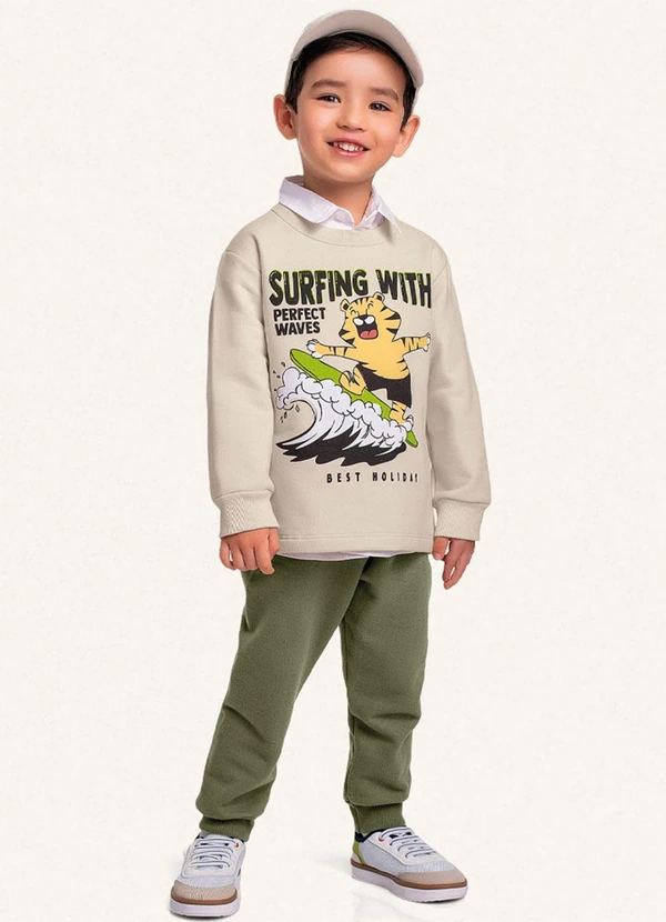 Fakini Kids - Conjunto Blusão e Calça Verde