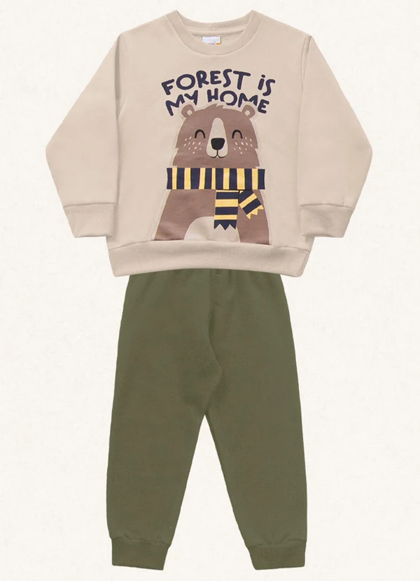 Fakini Kids - Conjunto Blusão e Calça Verde