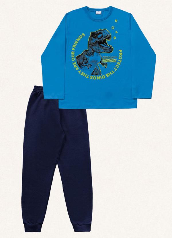 Fakini Kids - Conjunto Camiseta Manga Longa e Calça Azul