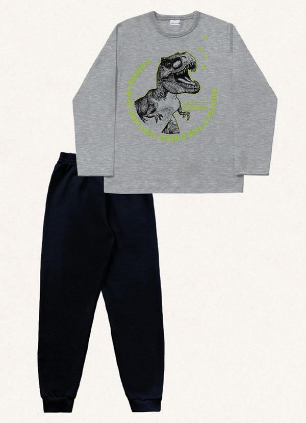 Fakini Kids - Conjunto Camiseta Manga Longa e Calça Cinza
