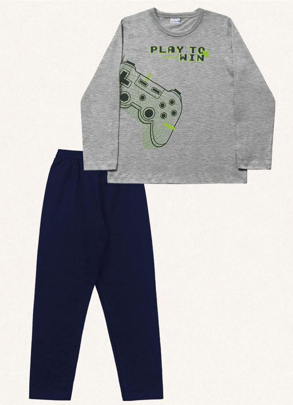 Fakini Kids - Conjunto Camiseta Manga Longa e Calça Cinza