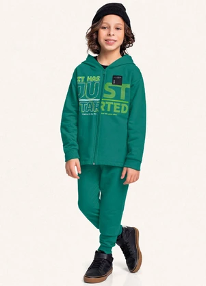 Fakini Kids - Conjunto Jaqueta C/Capuz e Calça Verde - FAKINI KIDS