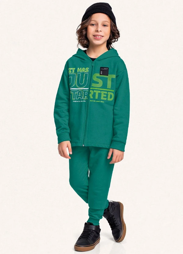 Fakini Kids - Conjunto Jaqueta C/Capuz e Calça Verde
