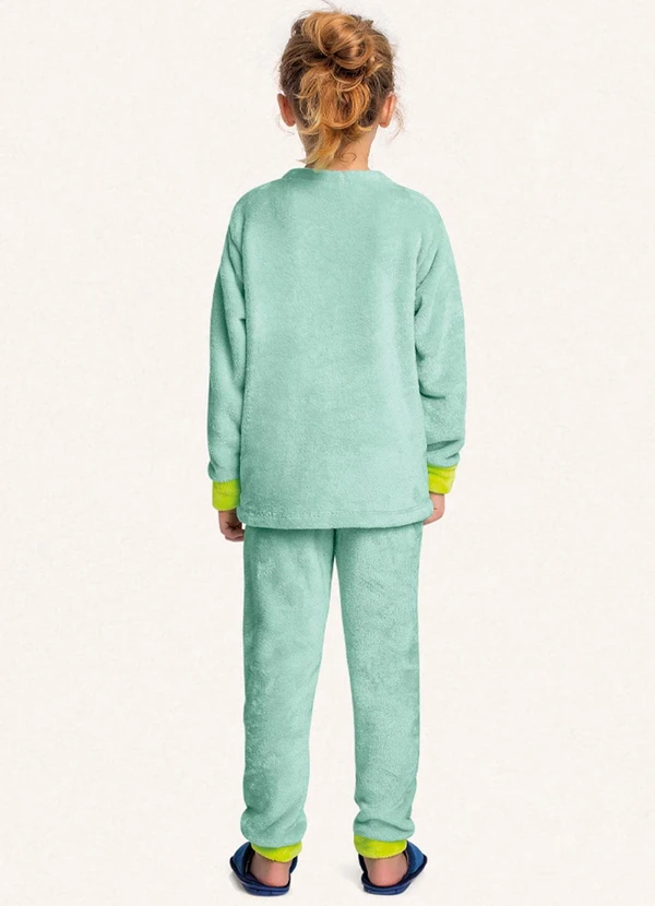 Fakini Kids - Conjunto Pijama Blusão Manga Longa e Calça Verde 2