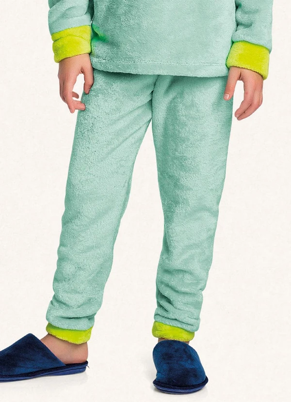 Fakini Kids - Conjunto Pijama Blusão Manga Longa e Calça Verde 4