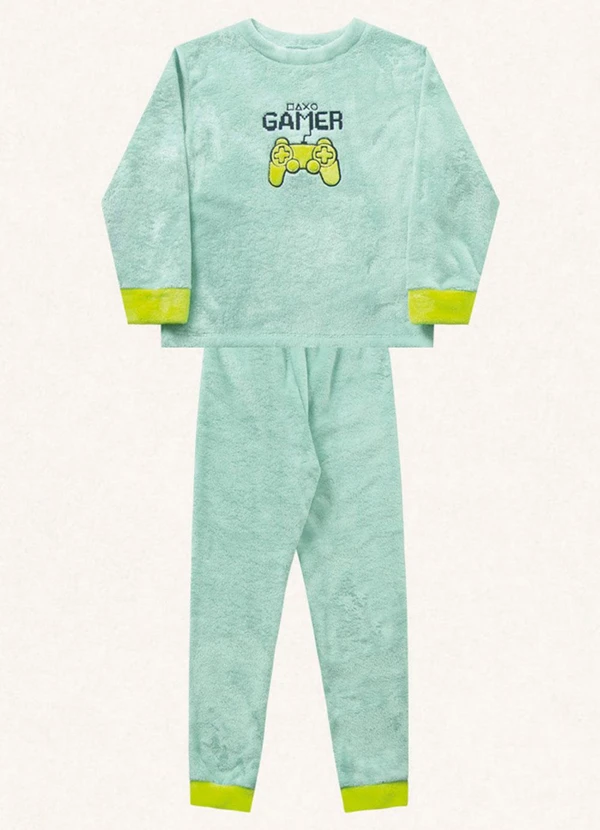Fakini Kids - Conjunto Pijama Blusão Manga Longa e Calça Verde 5