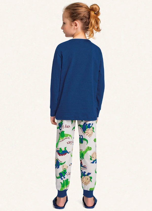 Fakini Kids - Conjunto Pijama Manga Longa e Calça Azul 2