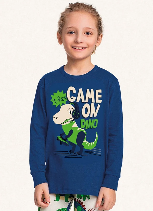 Fakini Kids - Conjunto Pijama Manga Longa e Calça Azul 3