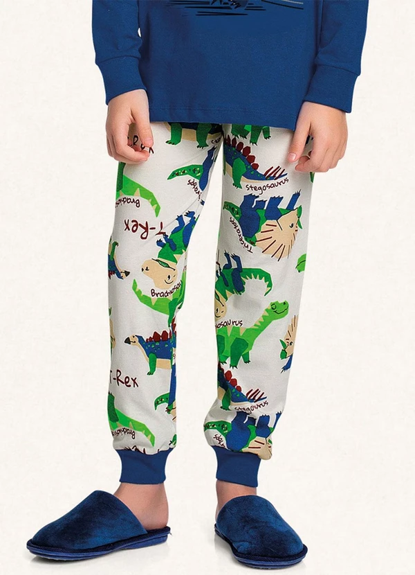 Fakini Kids - Conjunto Pijama Manga Longa e Calça Azul 4