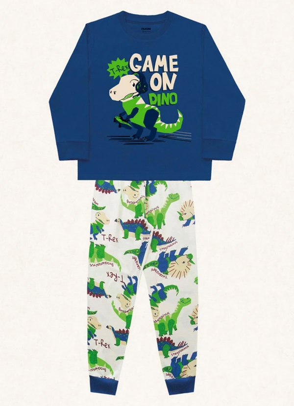Fakini Kids - Conjunto Pijama Manga Longa e Calça Azul 5