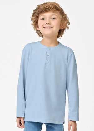 Trick Nick - Polo Infantil Manga Longa Masculina Azul - TRICK NICK