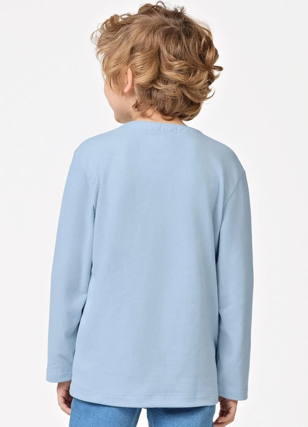 Trick Nick - Polo Infantil Manga Longa Masculina Azul 2