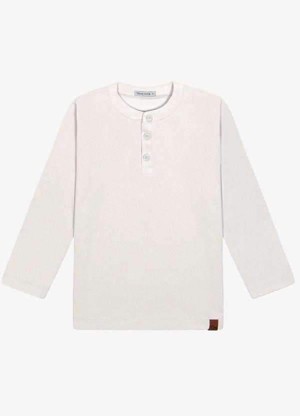 Trick Nick - Polo Infantil Manga Longa Masculina Bege