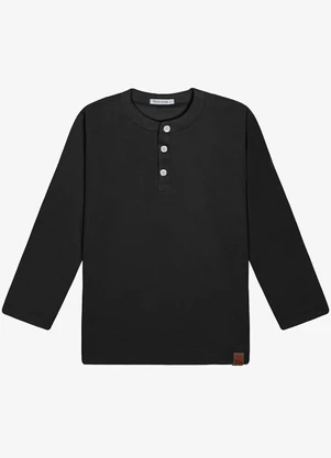 Trick Nick - Polo Infantil Manga Longa Masculina Preto - TRICK NICK